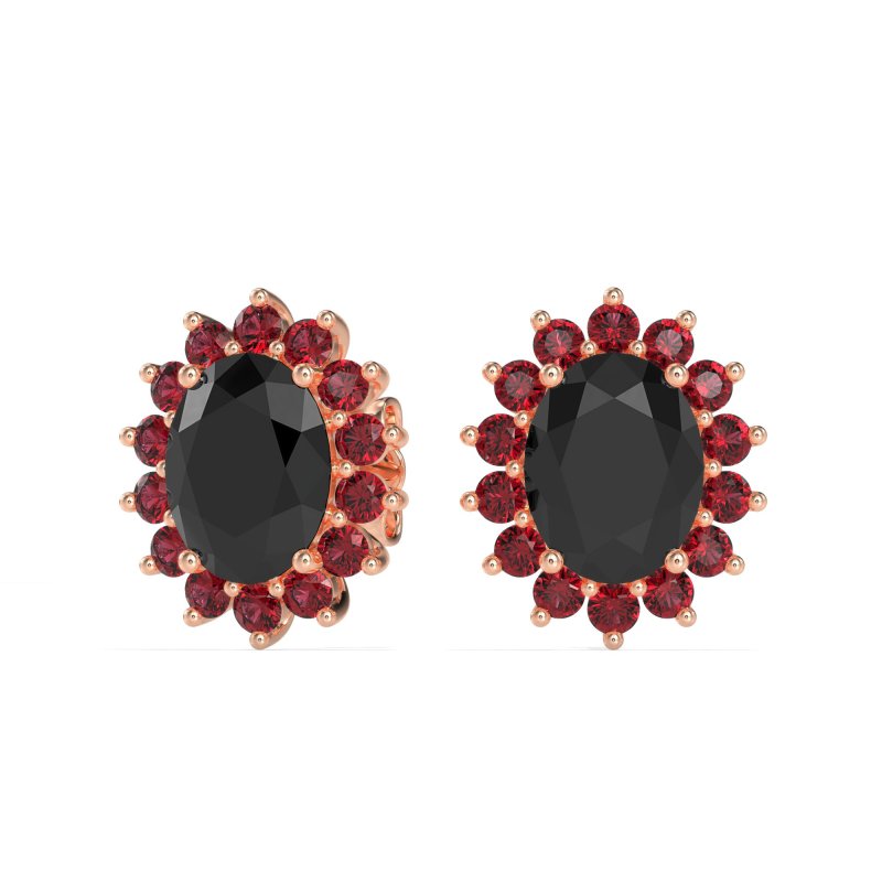 Princess Diana Oval Halo Earrings