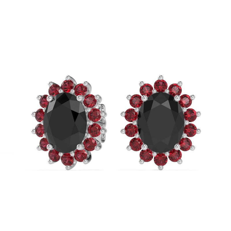 Princess Diana Oval Halo Earrings