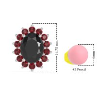 Princess Diana Oval Halo Earrings