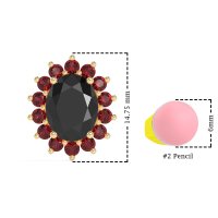 Princess Diana Oval Halo Earrings