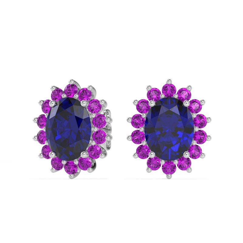 Princess Diana Oval Halo Earrings