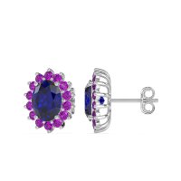 Princess Diana Oval Halo Earrings