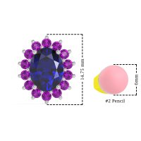 Princess Diana Oval Halo Earrings