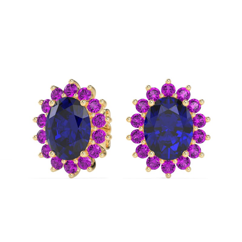 Princess Diana Oval Halo Earrings