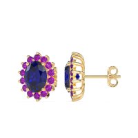 Princess Diana Oval Halo Earrings
