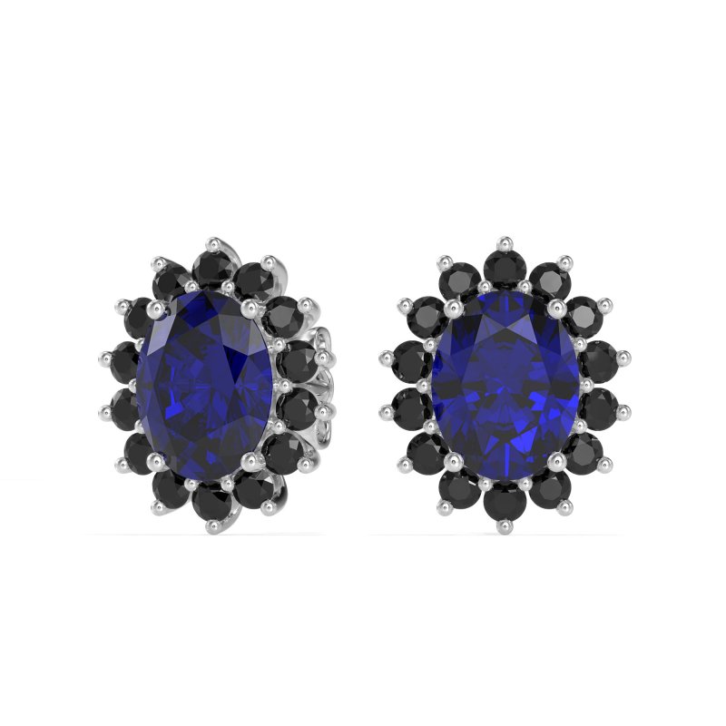 Princess Diana Oval Halo Earrings