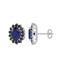 Princess Diana Oval Halo Earrings