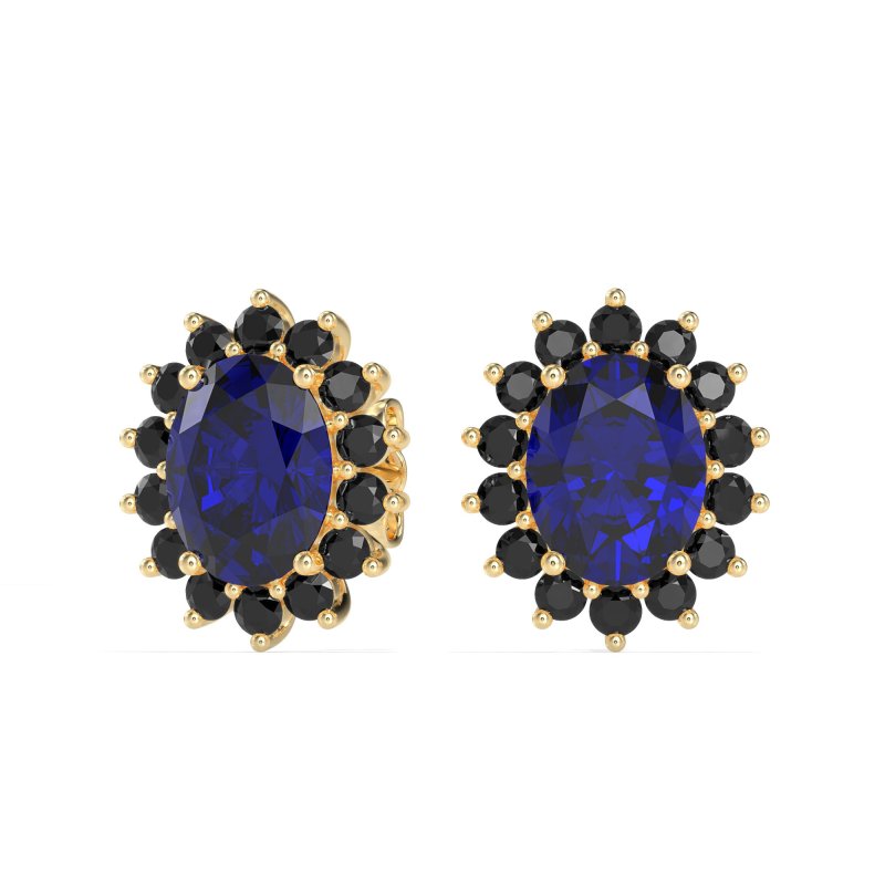 Princess Diana Oval Halo Earrings