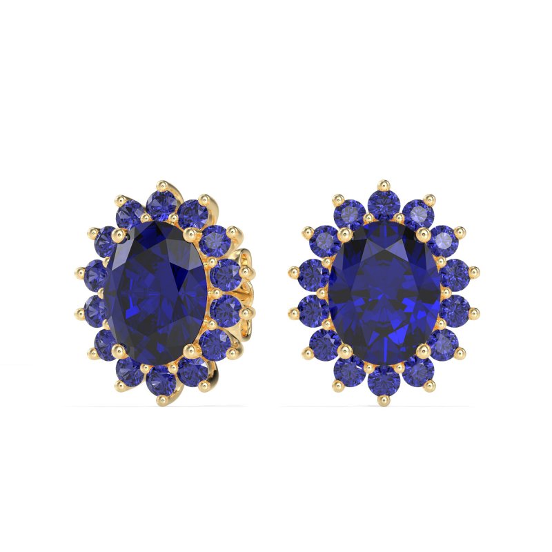 Princess Diana Oval Halo Earrings