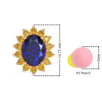 Princess Diana Oval Halo Earrings