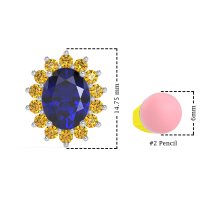Princess Diana Oval Halo Earrings