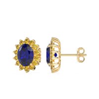 Princess Diana Oval Halo Earrings