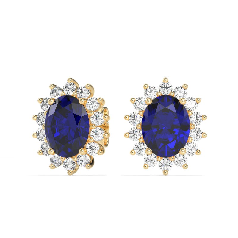 Princess Diana Oval Halo Earrings