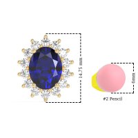 Princess Diana Oval Halo Earrings