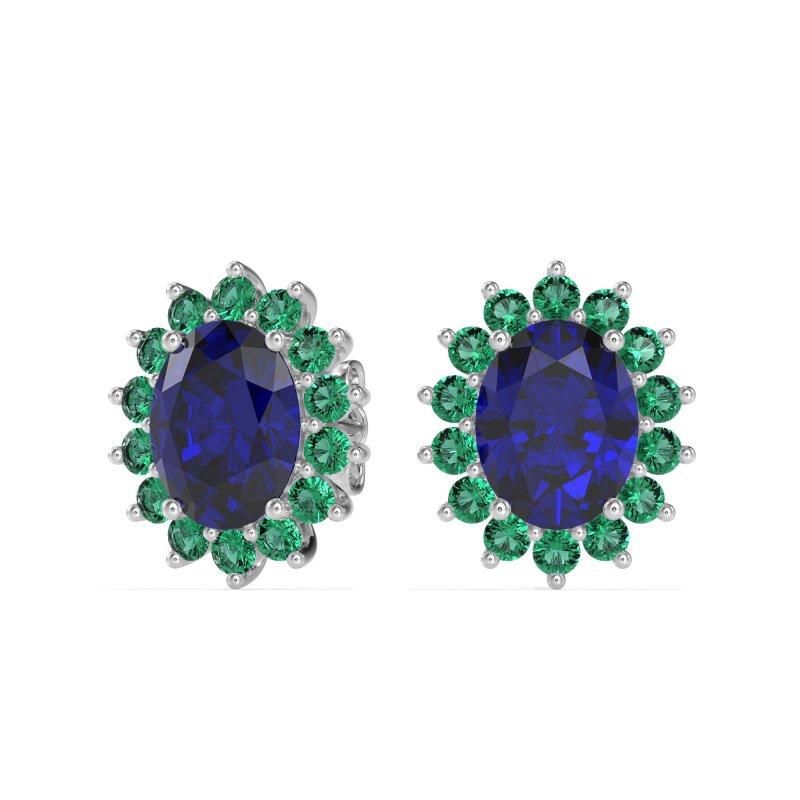 Princess Diana Oval Halo Earrings