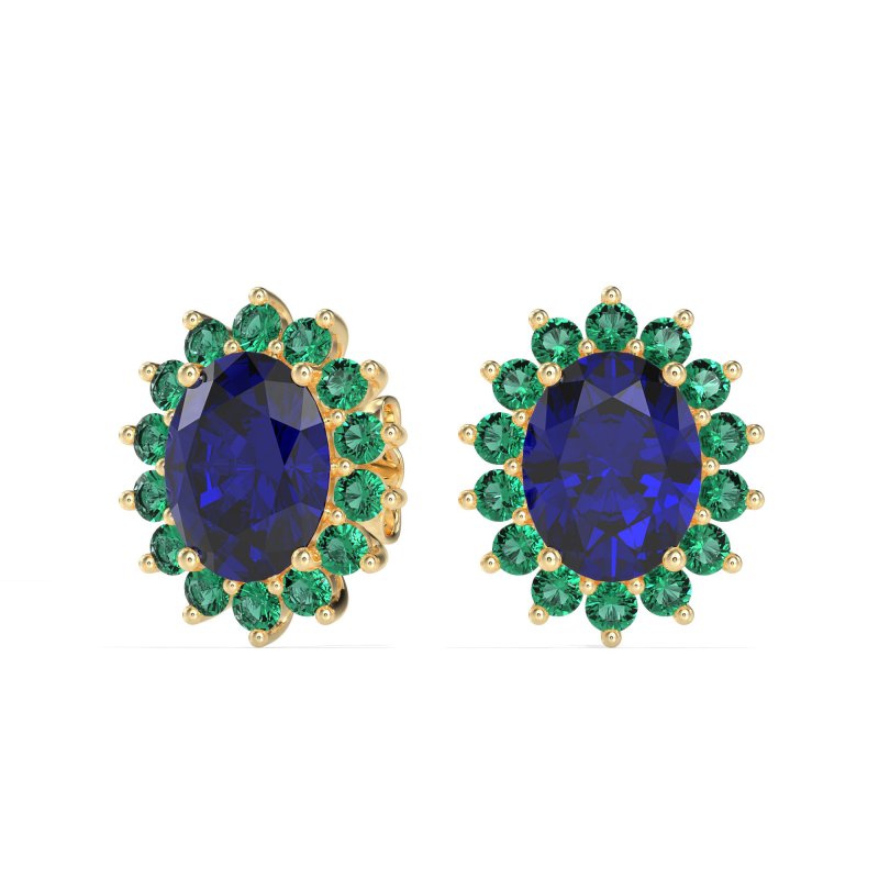 Princess Diana Oval Halo Earrings