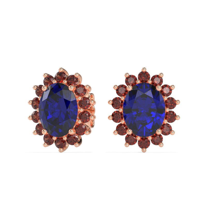 Princess Diana Oval Halo Earrings
