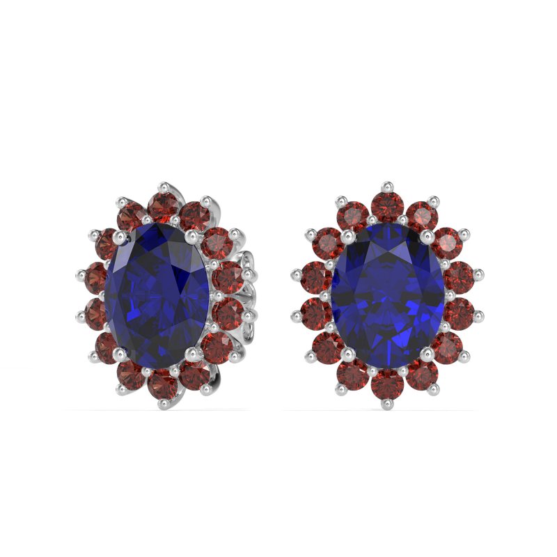 Princess Diana Oval Halo Earrings