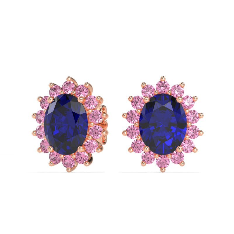 Princess Diana Oval Halo Earrings