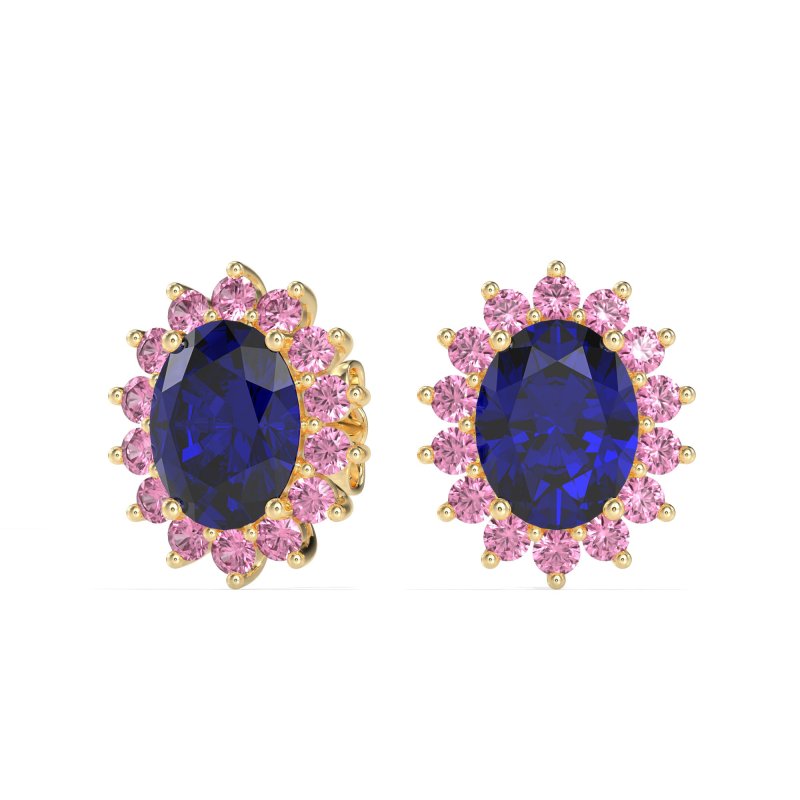 Princess Diana Oval Halo Earrings