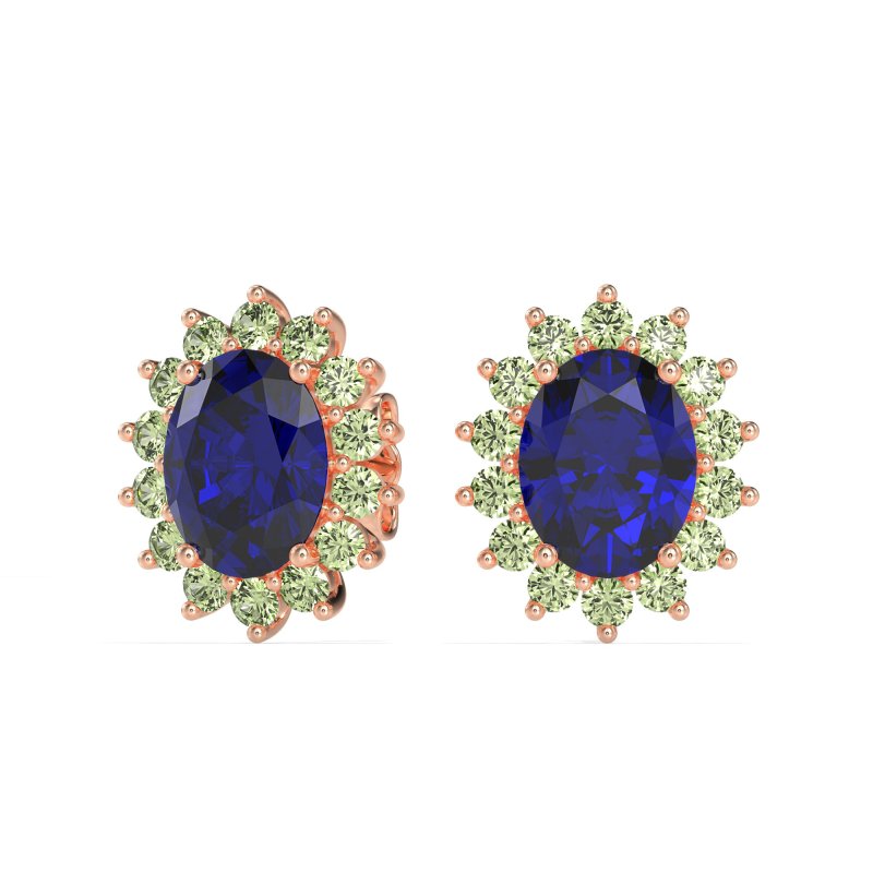 Princess Diana Oval Halo Earrings