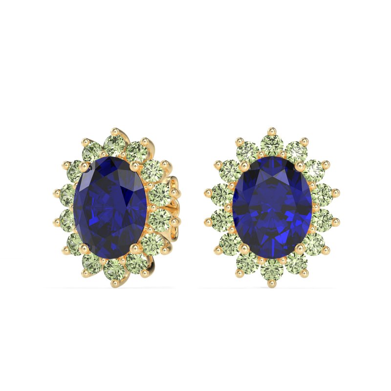 Princess Diana Oval Halo Earrings