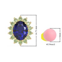 Princess Diana Oval Halo Earrings