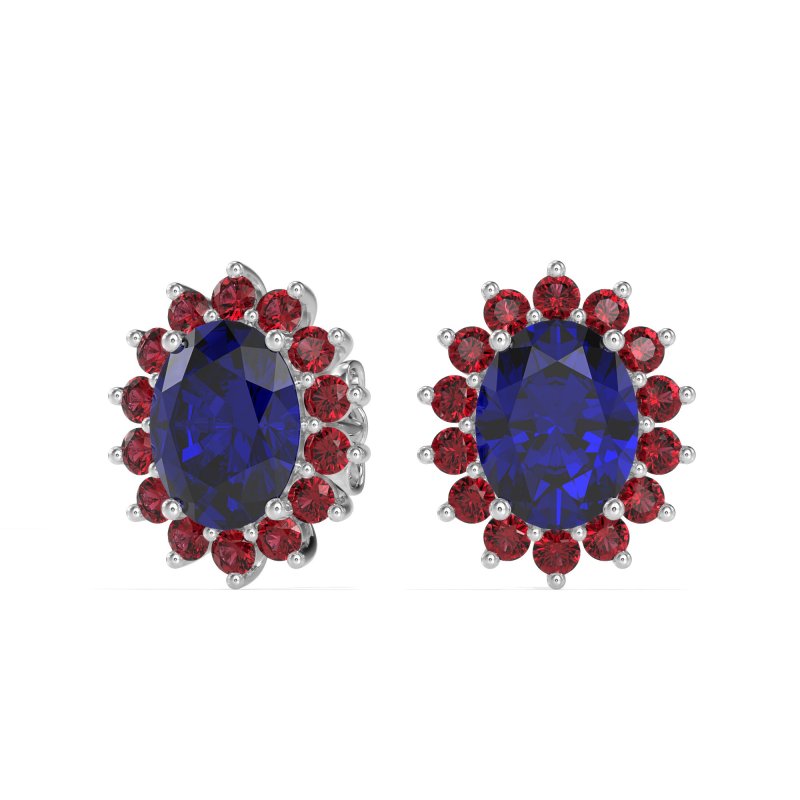 Princess Diana Oval Halo Earrings