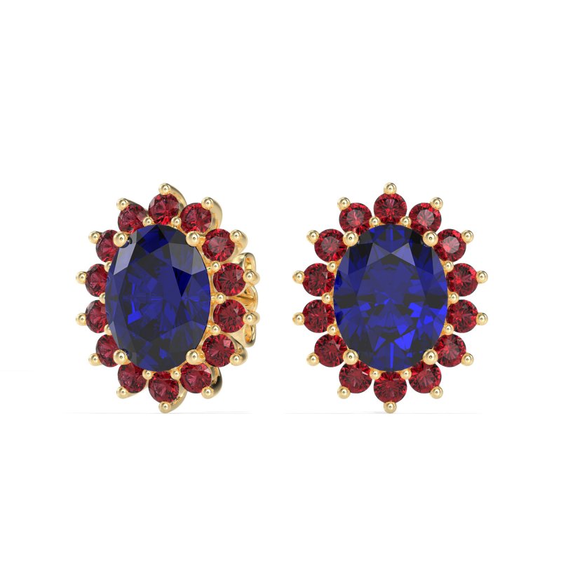 Princess Diana Oval Halo Earrings