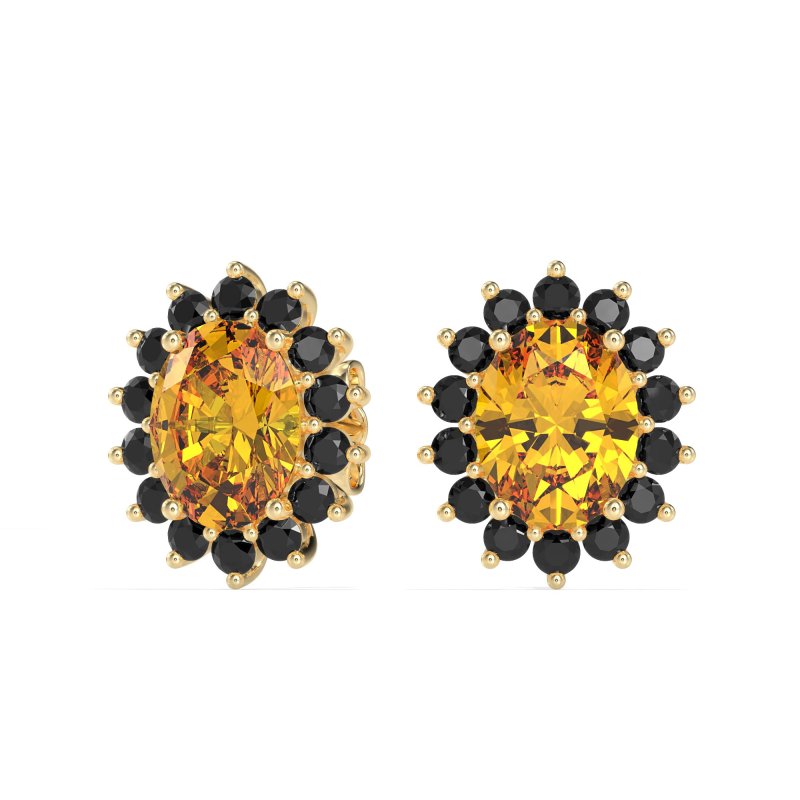 Princess Diana Oval Halo Earrings