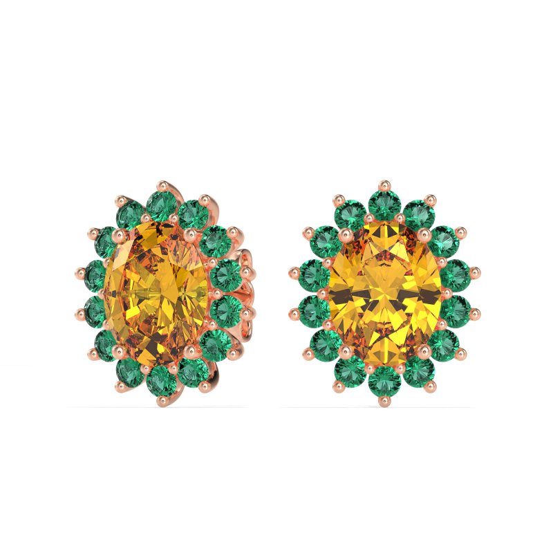 Princess Diana Oval Halo Earrings