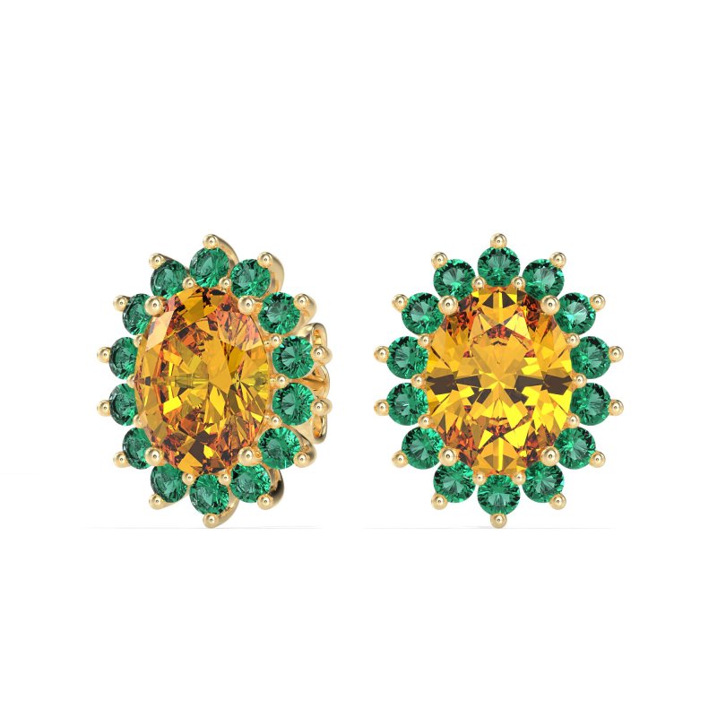 Princess Diana Oval Halo Earrings