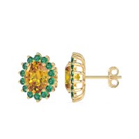Princess Diana Oval Halo Earrings