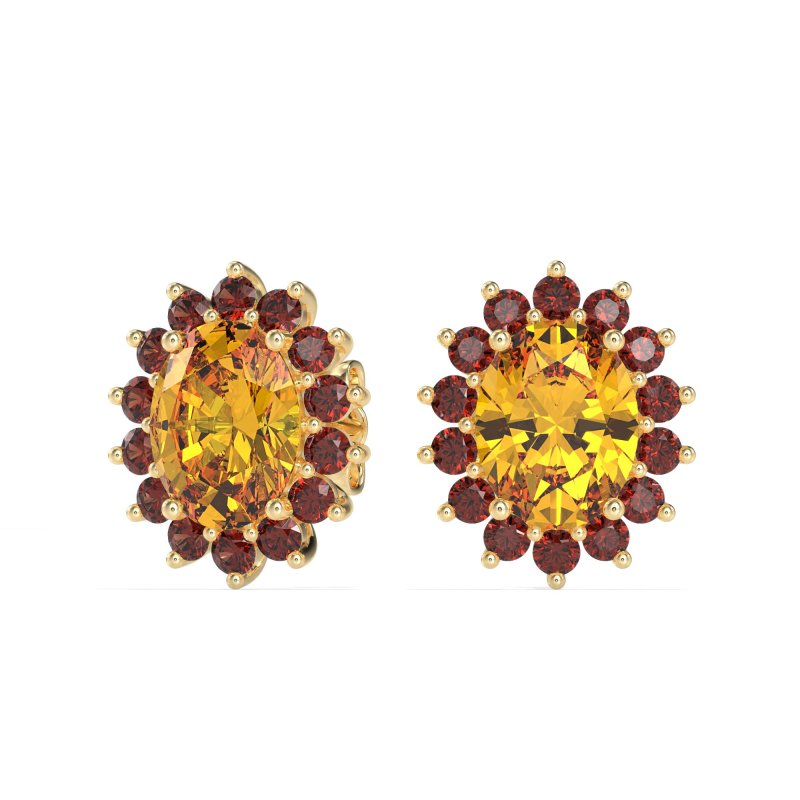 Princess Diana Oval Halo Earrings