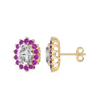 Princess Diana Oval Halo Earrings