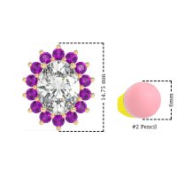 Princess Diana Oval Halo Earrings