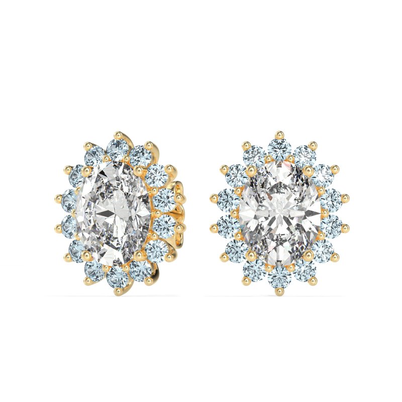 Princess Diana Oval Halo Earrings