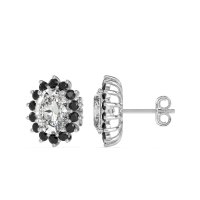Princess Diana Oval Halo Earrings