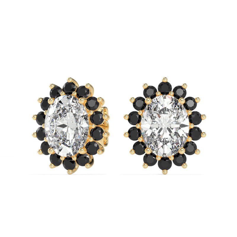 Princess Diana Oval Halo Earrings