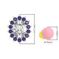 Princess Diana Oval Halo Earrings