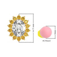 Princess Diana Oval Halo Earrings
