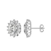 Princess Diana Oval Halo Earrings
