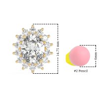 Princess Diana Oval Halo Earrings