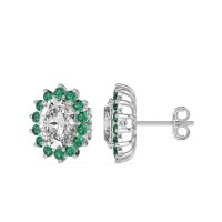 Princess Diana Oval Halo Earrings