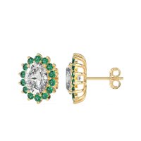 Princess Diana Oval Halo Earrings