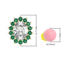 Princess Diana Oval Halo Earrings