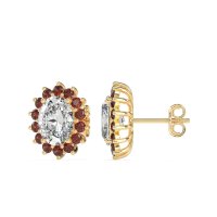 Princess Diana Oval Halo Earrings