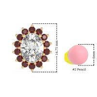 Princess Diana Oval Halo Earrings