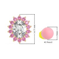 Princess Diana Oval Halo Earrings