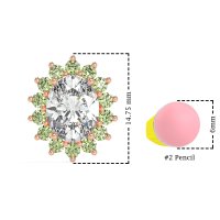 Princess Diana Oval Halo Earrings